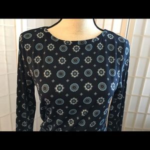 Michael Kors blue floral  career dress sz S EUC